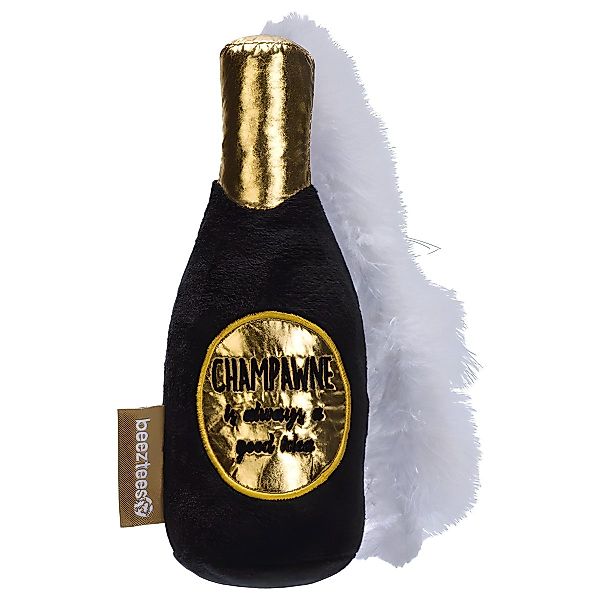 Beeztees Tierkuscheltier Katzenspielzeug Champagnerflasche schwarz günstig online kaufen