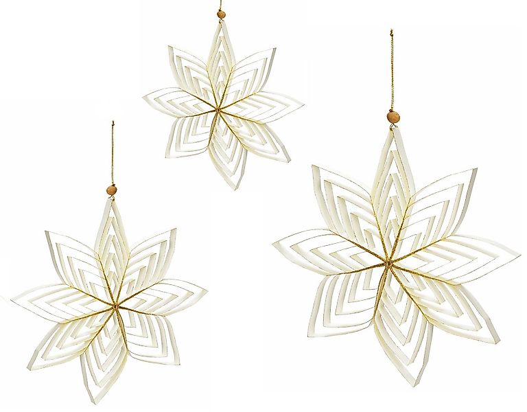 Spetebo Dekostern Weihnachtsstern 3D aus Papier weiß - 3er Set, 3 St., Adve günstig online kaufen