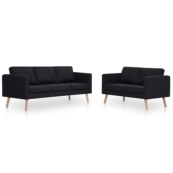 vidaXL 2-Tlg Sofagarnitur Stoff Schwarz Modell 1 günstig online kaufen