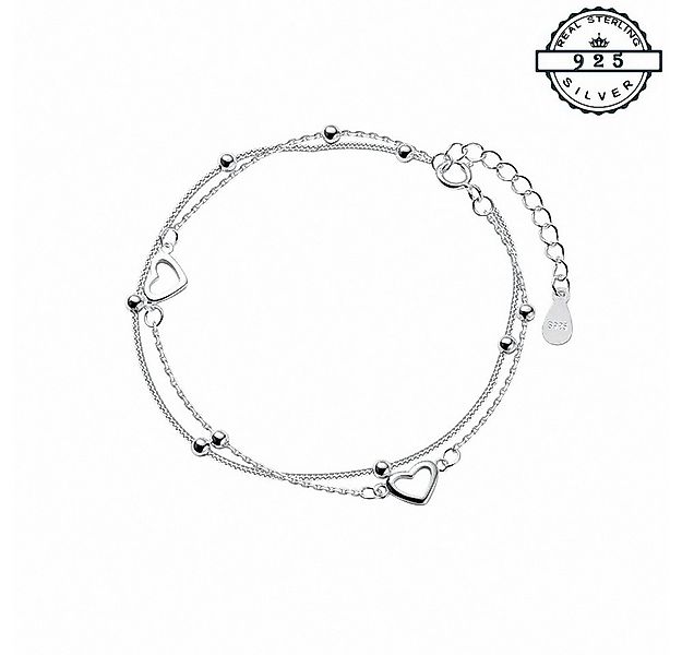 Taffstyle Silberarmband 925 Sterling Silber Damen Armband mit Herzen & Kuge günstig online kaufen