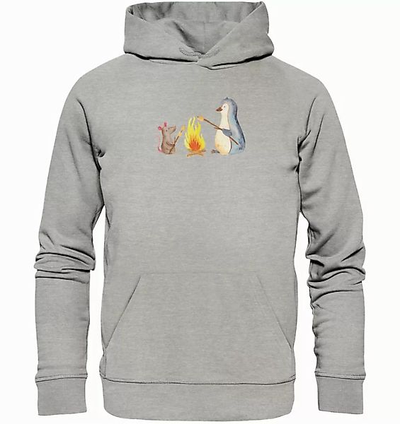 Mr. & Mrs. Panda Hoodie Pinguin Lagerfeuer Größe M - Heather Grey - Geschen günstig online kaufen