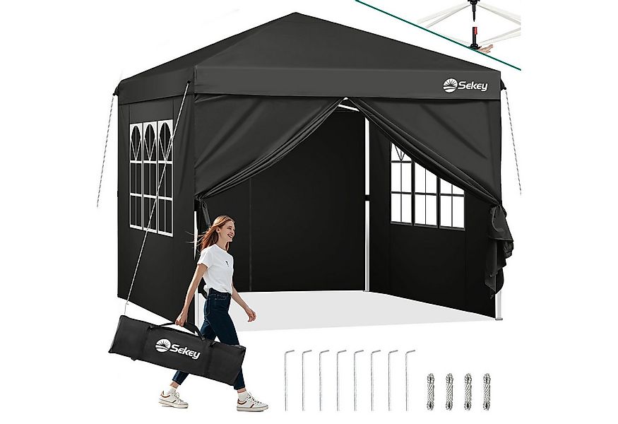 Sekey Faltpavillon 3x3 mit Seitenteilen wasserdicht, Pavillon winterfest un günstig online kaufen