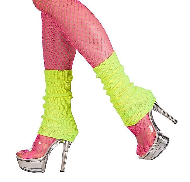 Boland Kostüm Retro-Beinstulpen neon-gelb, Für warme Knöchel und einen heiß günstig online kaufen