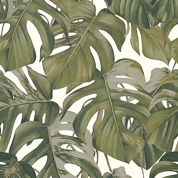 Michalsky Living Tapete Figurative Motive Grün Weiß und Grau 53 cm x 10,05 günstig online kaufen