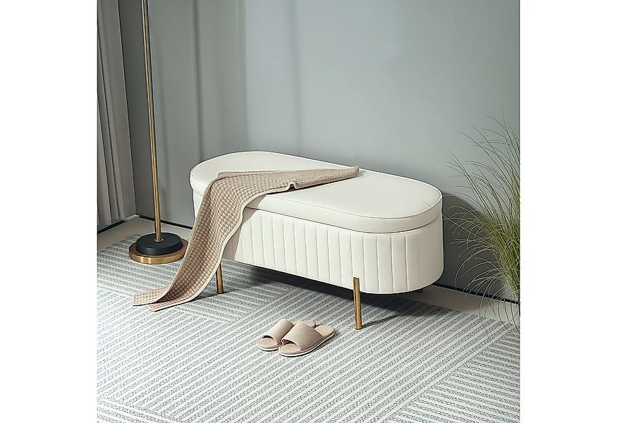 HOMCOM Sitzbank mit Klappdeckel und Stauraum (Sitztruhe, 1-St., Stoffbezug) günstig online kaufen