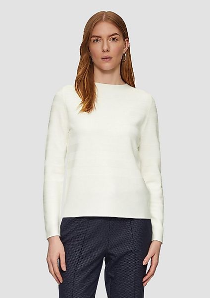 s.Oliver Longpullover Strickpullover Gestreifter Feinstrickpullover aus Vis günstig online kaufen
