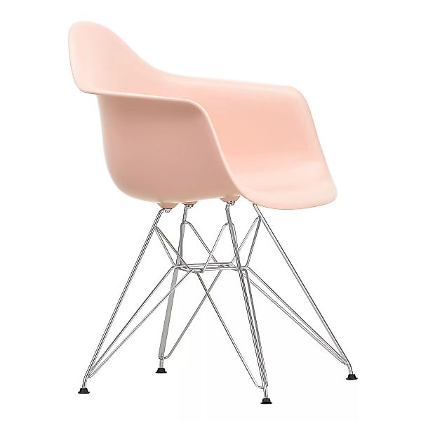 Vitra - Eames Plastic Armchair DAR Gestell verchromt - blassrosa/Sitzfläche günstig online kaufen