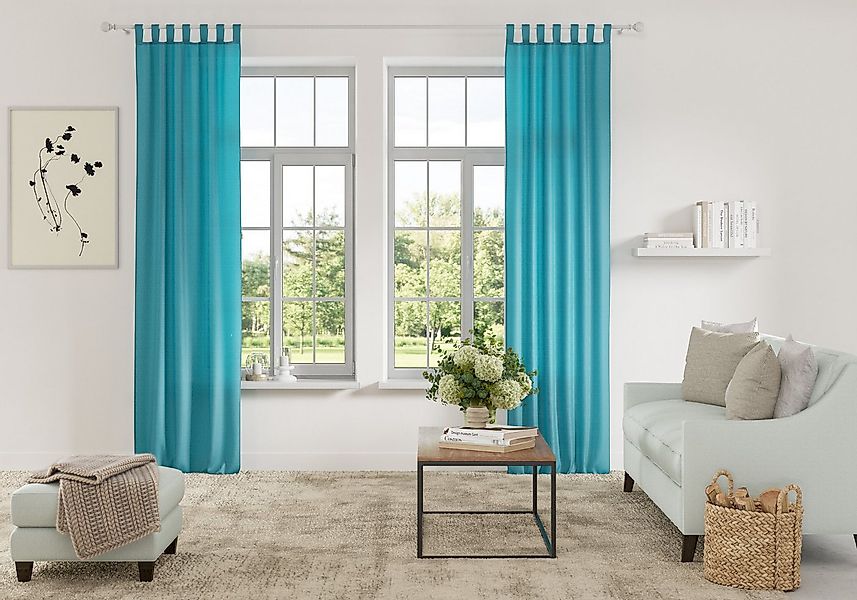 OTTO home Vorhang Parry (2 St), Schlaufen, blickdicht, Polyester, 2-er Set, günstig online kaufen