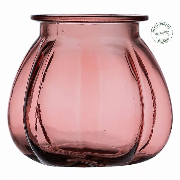 Vase Rosa Recyceltes Glas 18 X 18 X 16 Cm günstig online kaufen