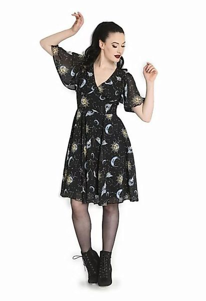 Hell Bunny A-Linien-Kleid Solaris Dress Gothic Mond Sonne Chiffon günstig online kaufen