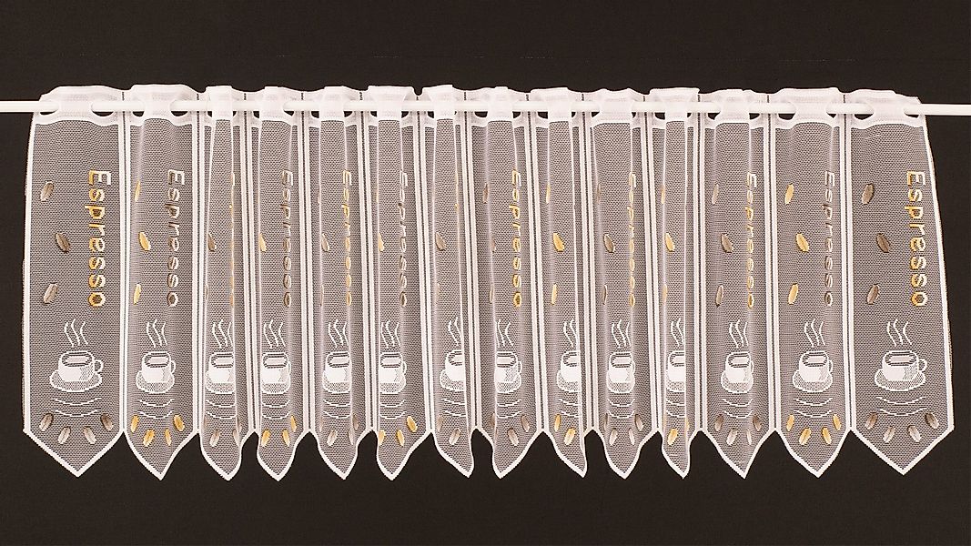 Gardinen Kranzusch Scheibengardine Espresso, Stangendurchzug, transparent, günstig online kaufen