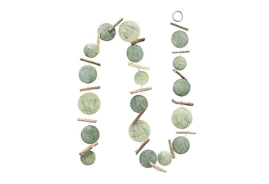 Kunstgirlande Capiz Girlande Grün mit Treibholz, BOLTZE günstig online kaufen