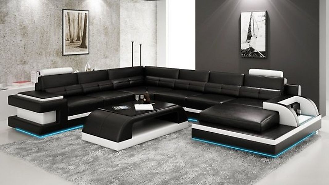 JVmoebel Ecksofa Ledersofa Polster Wohnlandschaft Couch Sitz Eck Garnitur U günstig online kaufen