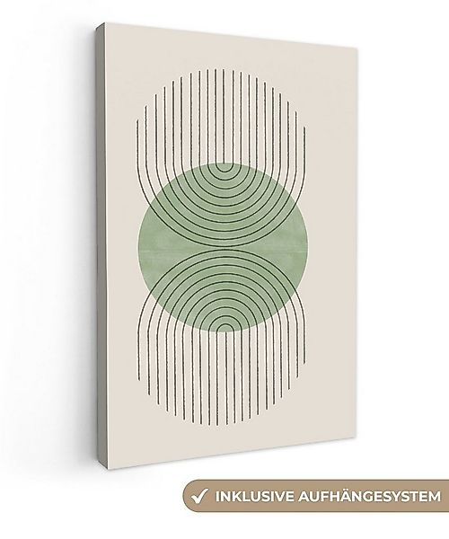 OneMillionCanvasses® Leinwandbild Kreis - Linien - Abstrakt - Grün, Fotodru günstig online kaufen