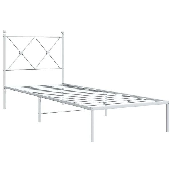 vidaXL Bettgestell mit Kopfteil Metall Weiß 80x200 cm 376542 günstig online kaufen