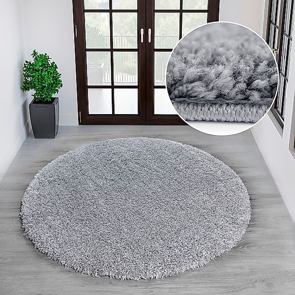 OTTO home Teppich "Shaggy 30" rund 30 mm Höhe Teppich in Uni-Farben, besond günstig online kaufen