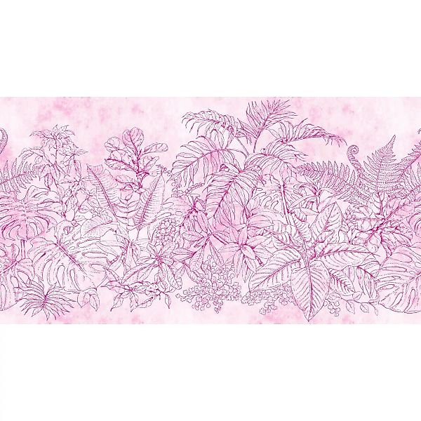 Fototapete Blumen Dschungel Pink 5,00 m x 2,70 m FSC® günstig online kaufen
