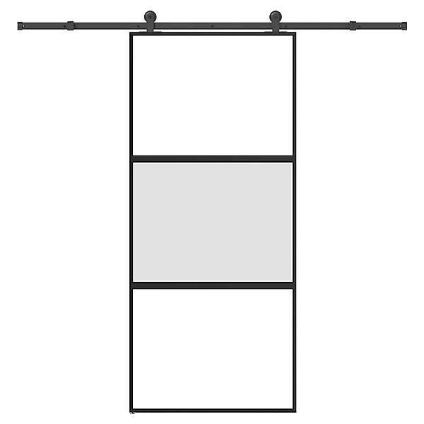 vidaXL Schiebetür mit Beschlag 90x205 cm Hartglas & Aluminium 3332951 günstig online kaufen