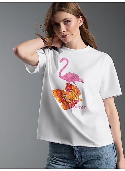Trigema T-Shirt TRIGEMA T Shirt mit "Tropical" Print (1-tlg) günstig online kaufen