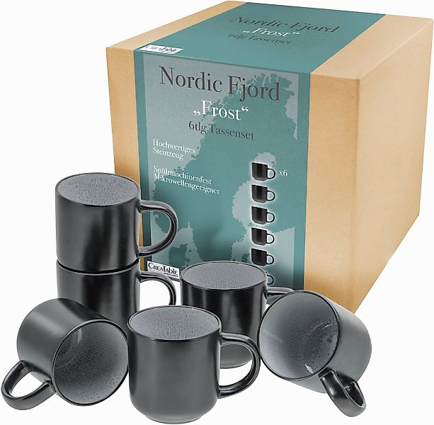 CreaTable Becher "Nordic Fjord" Kaffeebecher, Tassen Set, 6-teilig, 285 ml günstig online kaufen
