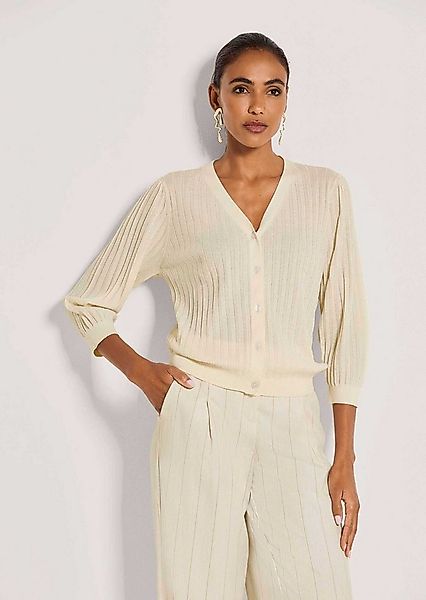 MADELEINE Strickjacke Eleganter Feinstrick-Cardigan mit Plissee Sommerliche günstig online kaufen