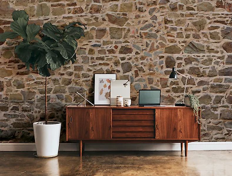 A.S. Création Vliestapete »Fototapete Natursteinmauer Beige Grau Steinoptik günstig online kaufen