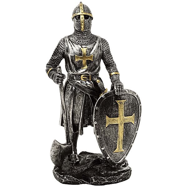 MystiCalls Dekofigur Kreuzritter silber-bronzefarben mit Kampfaxt günstig online kaufen
