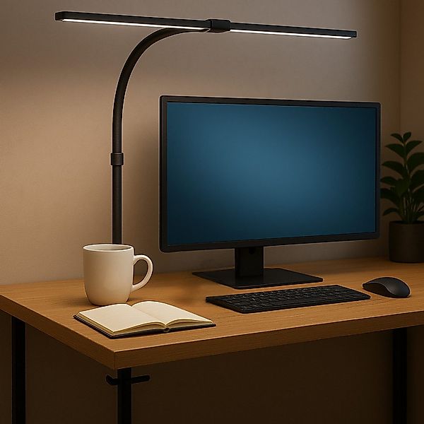LUXULA LED Schreibtischlampe 80cm dimmbare Doppelkopf günstig online kaufen