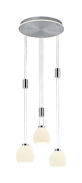 B-LEUCHTEN LED Pendelleuchte SAM, 4-flammig, Nickelfarben, günstig online kaufen