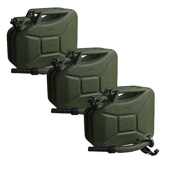 TRUTZHOLM 3x Kraftstoffkanister Metall 10 Liter Hammerschlag Mit Ausgießer günstig online kaufen