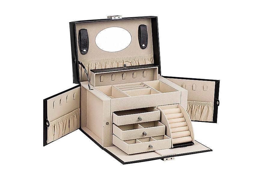 AdelDream Schmuckkasten Schmuckkästchen mit Spiegel Griff abschließbar für günstig online kaufen