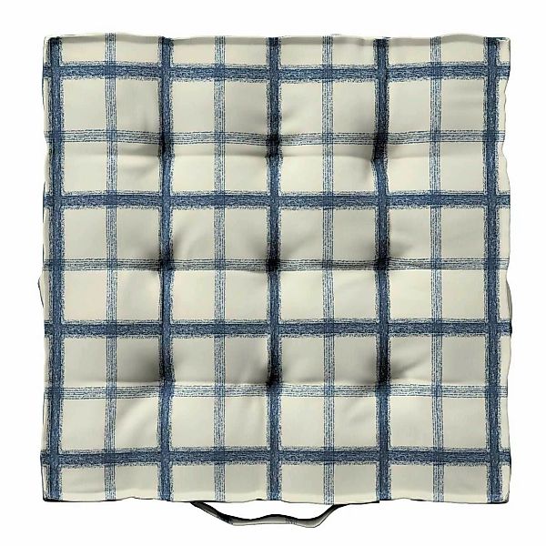 Sitzkissen Jacob mit Handgriff, blau-creme, 40 x 40 x 6 cm, Avinon (131-66) günstig online kaufen