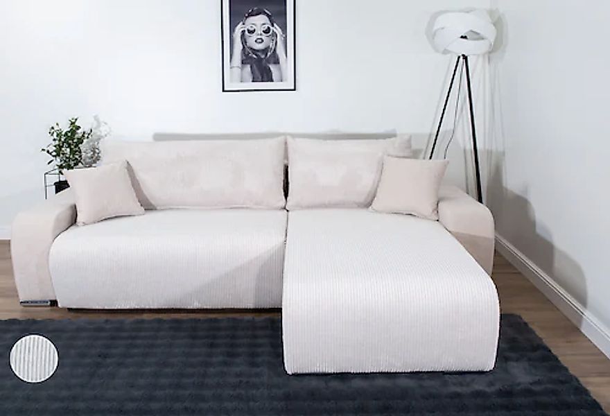 COLLECTION AB Ecksofa »Pia, L-Form, Breite 237 cm, mit Schlaffunktion« inkl günstig online kaufen