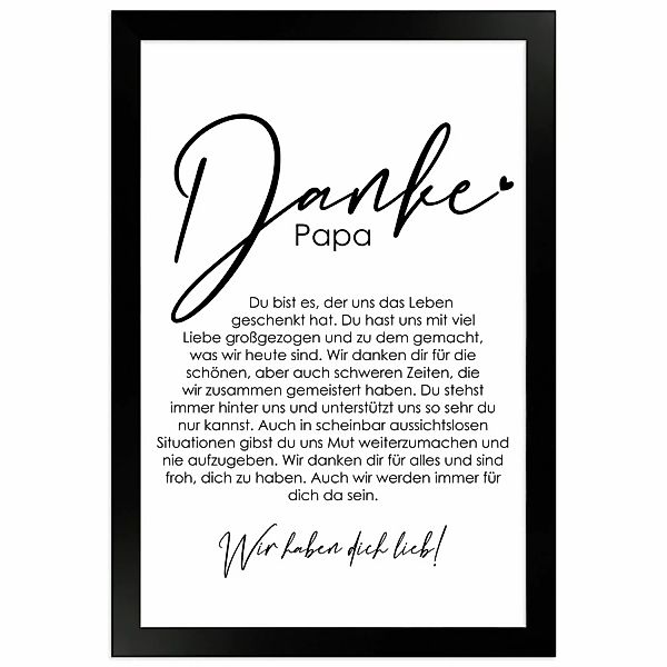 WANDStyle Gerahmtes Poster Danke Papa 20 x 30 cm Geschenkidee für Mehrere P günstig online kaufen