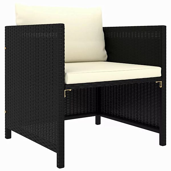 Gartensofa Mit Kissen Schwarz Poly Rattan günstig online kaufen