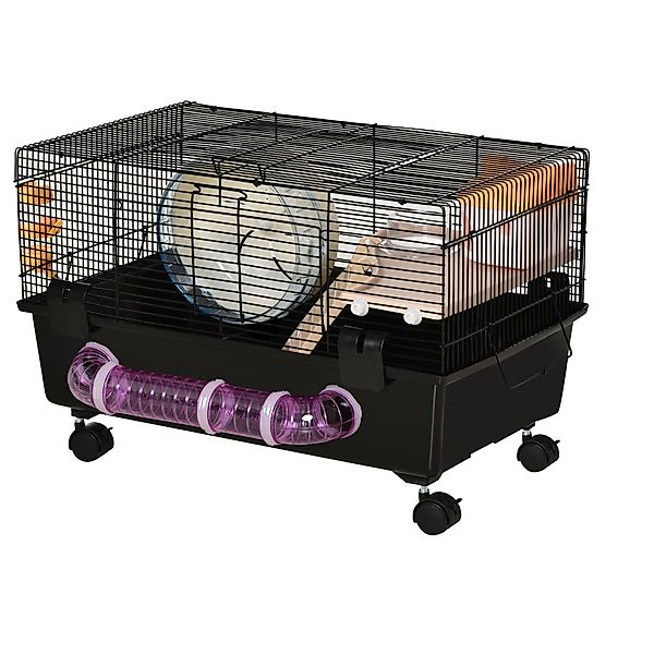 PawHut Hamsterkäfig Multilevel mit Hamsterhaus, Futternapf und Trinkflasche günstig online kaufen
