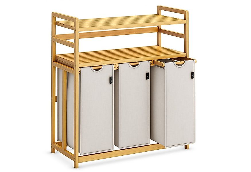 AdelDream Wäschekorb Wäschekorb 150L – 3 Fächer & 2 Regale günstig online kaufen