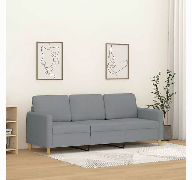 vidaXL Sofa 3-Sitzer-Sofa Hellgrau 180 cm Stoff günstig online kaufen