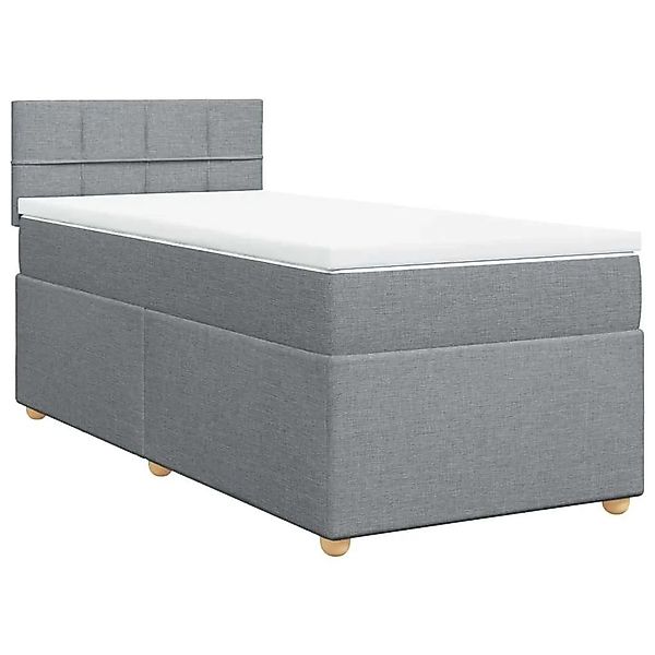 vidaXL Boxspringbett mit Matratze Hellgrau 80x200 cm Stoff 3286507 günstig online kaufen