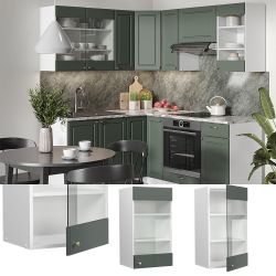 Vicco Glashängeschrank Fame-Line, Grün-Gold Landhaus/Weiß, 40 günstig online kaufen