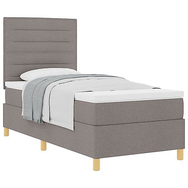 vidaXL Bett Boxspringbett mit Matratze Taupe Einzelstoff (1-tlg) günstig online kaufen