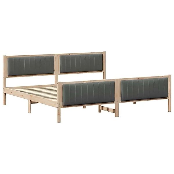 vidaXL Bettgestell Braun und Dunkelgrau 200 x 200 cm Massivholz Kiefer 3394 günstig online kaufen
