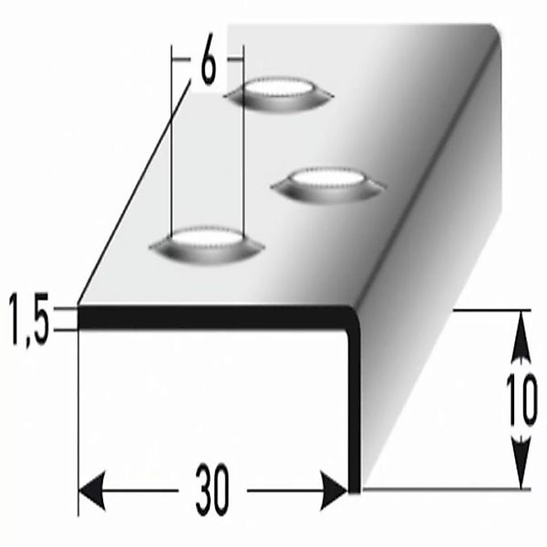 Treppenkante "Nola" / Winkelprofil (Größe 10 mm x 30 mm) aus Edelstahl matt günstig online kaufen