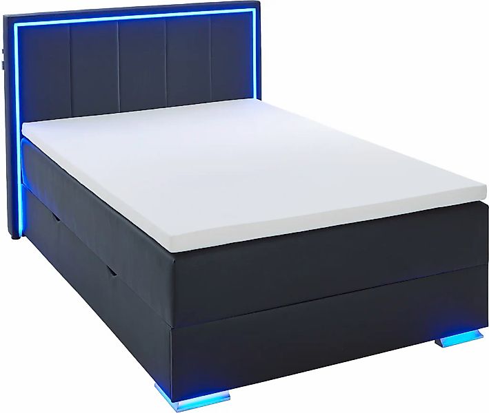 meise.möbel Boxspringbett "Colorado II", inkl. LED-Beleuchtung & Topper günstig online kaufen