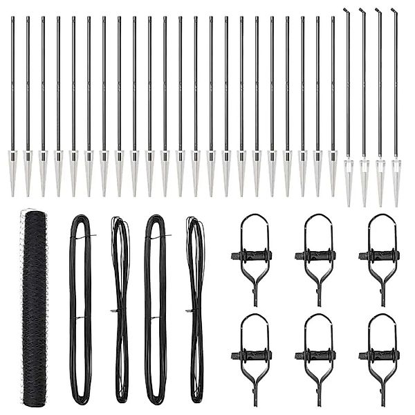 vidaXL Zaunpfosten Grau 50 x 1,2 m 50 mm Gitter Stahl und PVC 3353278 günstig online kaufen