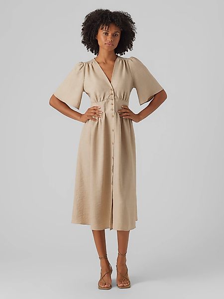 Vero Moda Midikleid "VMMELANEY 2/4 BLK DRESS WVN NOOS", Sommerkleid günstig online kaufen