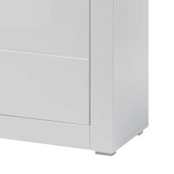 Wohnzimmer Highboard in Hochglanz Weiß und Beton Grau 100 cm breit günstig online kaufen