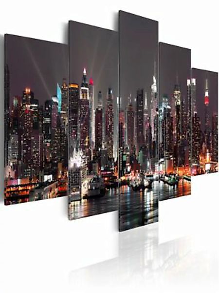 artgeist Wandbild Manhattan bei Nacht mehrfarbig Gr. 200 x 100 günstig online kaufen