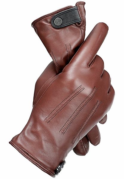 PEARLWOOD Lederhandschuhe "TAYLOR", (1 Paar), gefüttert, Ziernähte, seitlic günstig online kaufen