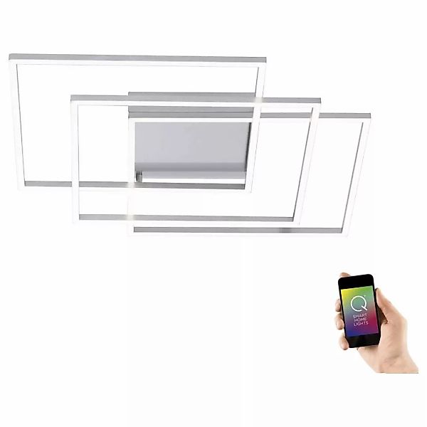 Q-Smart LED Deckenleuchte Q-Inigo in Silber tunable white inkl. Fernbedienu günstig online kaufen